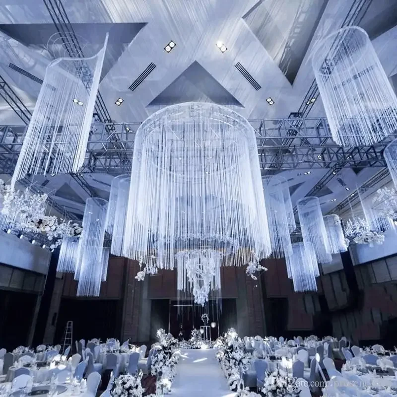 

Arrival Upscale Wedding Ceiling S-shaped Line Curtain Wedding Hanging Road Lead Decoration Props Supplies Free Shipping Cotton