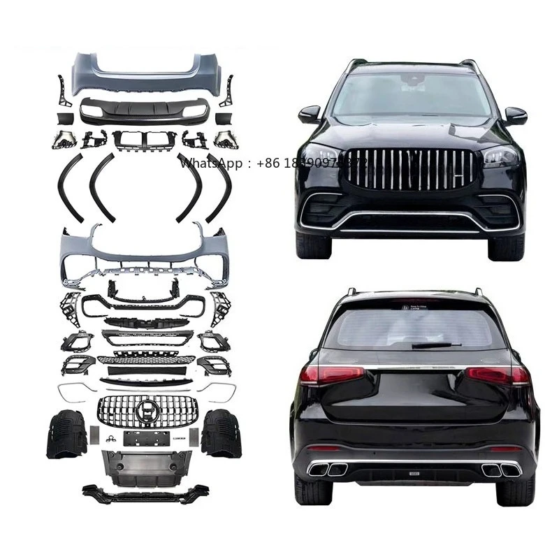

Car Bumper for 2019-2026 GLS X167 GLS450 GLS350 Upgrade GLS63 AMG Body Kit Front Bumper Grille Diffuser Tip