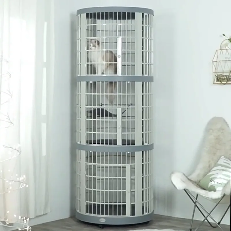 Three-story fenced cat house Large nest Japanese-style dog villa Household cat cage Indoor pet extra large space