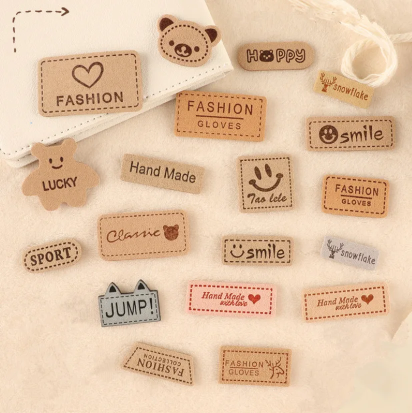 32 Sku 10 Pcs Nice Sport Classic Printed Patch Leather Badges Clothing Hat Bag Shoe Decor Repair Material Gift Box DIY Accessory