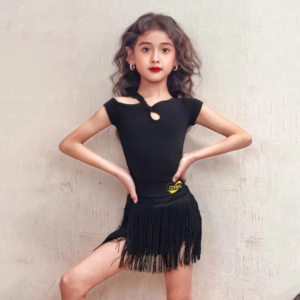 

Dance Skirt Kids Clothes Stage Performance Costume Elegant Practice Uniform Girl Dresses Latin Dress Dancewear Children Clothing