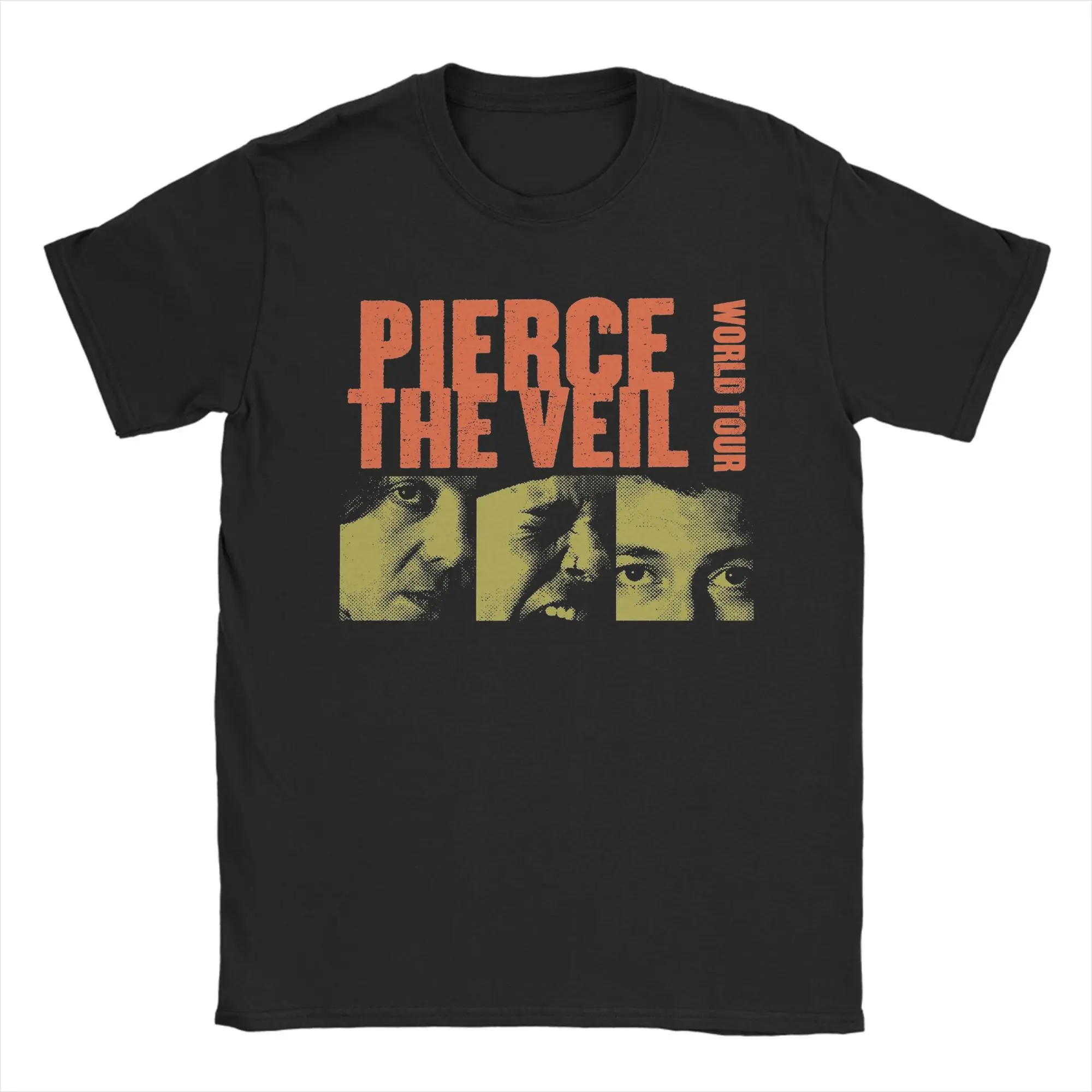 

Мужская футболка Pierce The Veil World Tour, повседневные футболки из 100% хлопка, футболки с круглым вырезом и короткими рукавами, летняя одежда