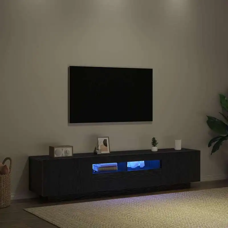 Meuble TV 2 pièces Noir 180 x 35 x 40 cm en bois