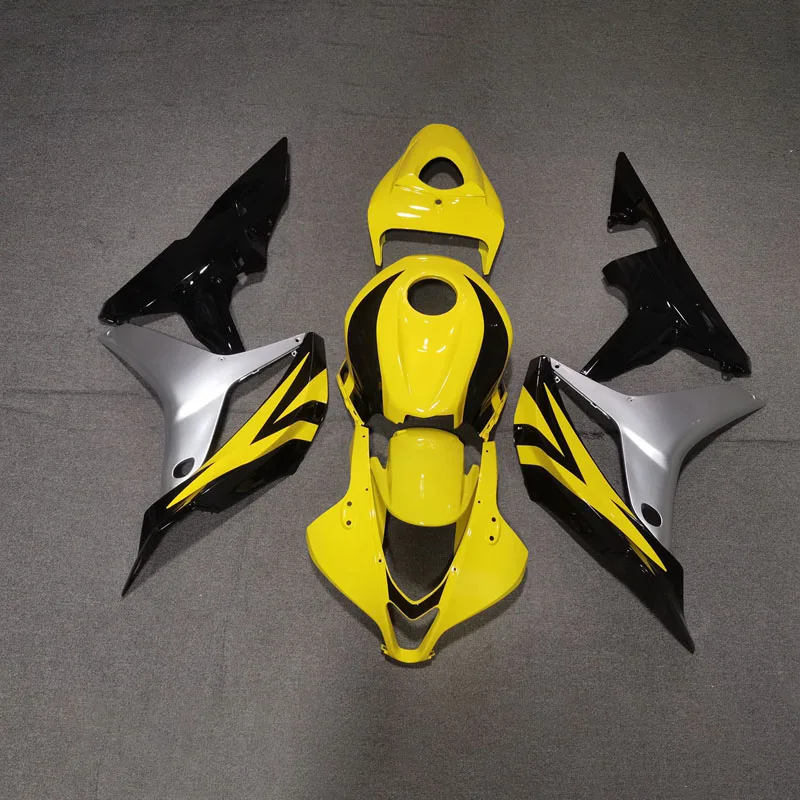 Injection motorcycle accessories for Honda cbr 600 rr 2007 2008 yellow silver black fairings CBR600RR 07 08 Fairing wsx55