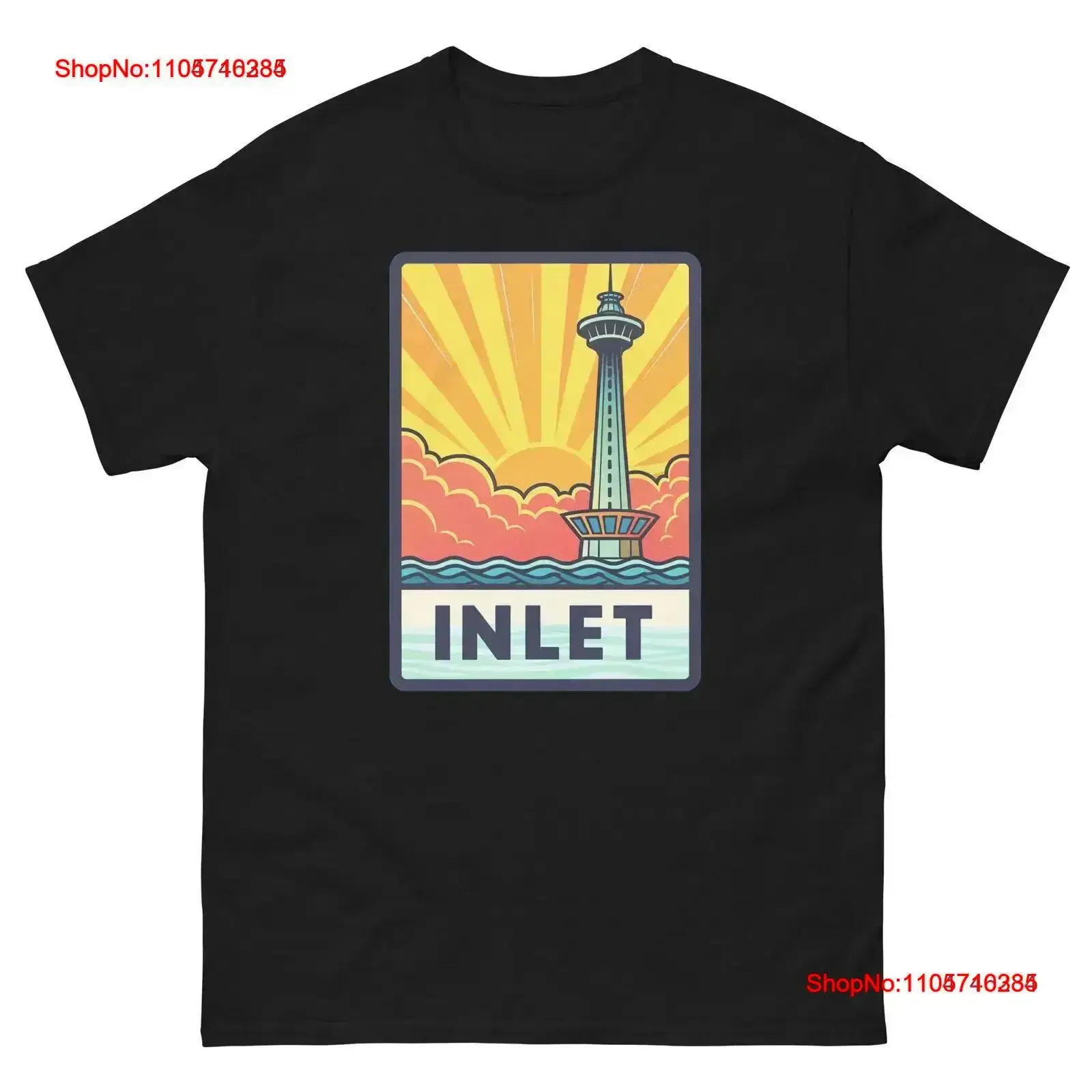 Inlet Geographical Landscape Location Scenery T Shirt vintage Washed Breathable Slightly fashion Casual Top For Everyday Wear