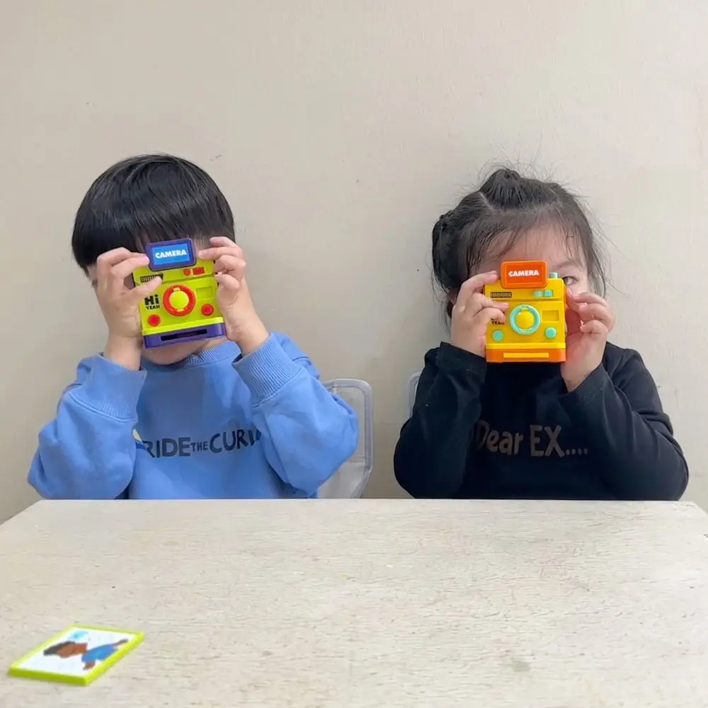 Casa de brincar de plástico câmera quebra-cabeça educação câmera digital analógica diy multiuso modelo de câmera instantânea decoração de festa de aniversário