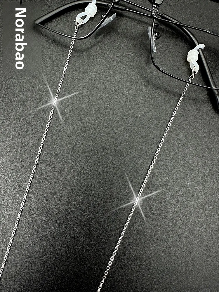 Norb 925 Sterling Silver Glasses Chain Lightweight Necklace for Men And Women Fashionable Durable Anti-Loss Rope