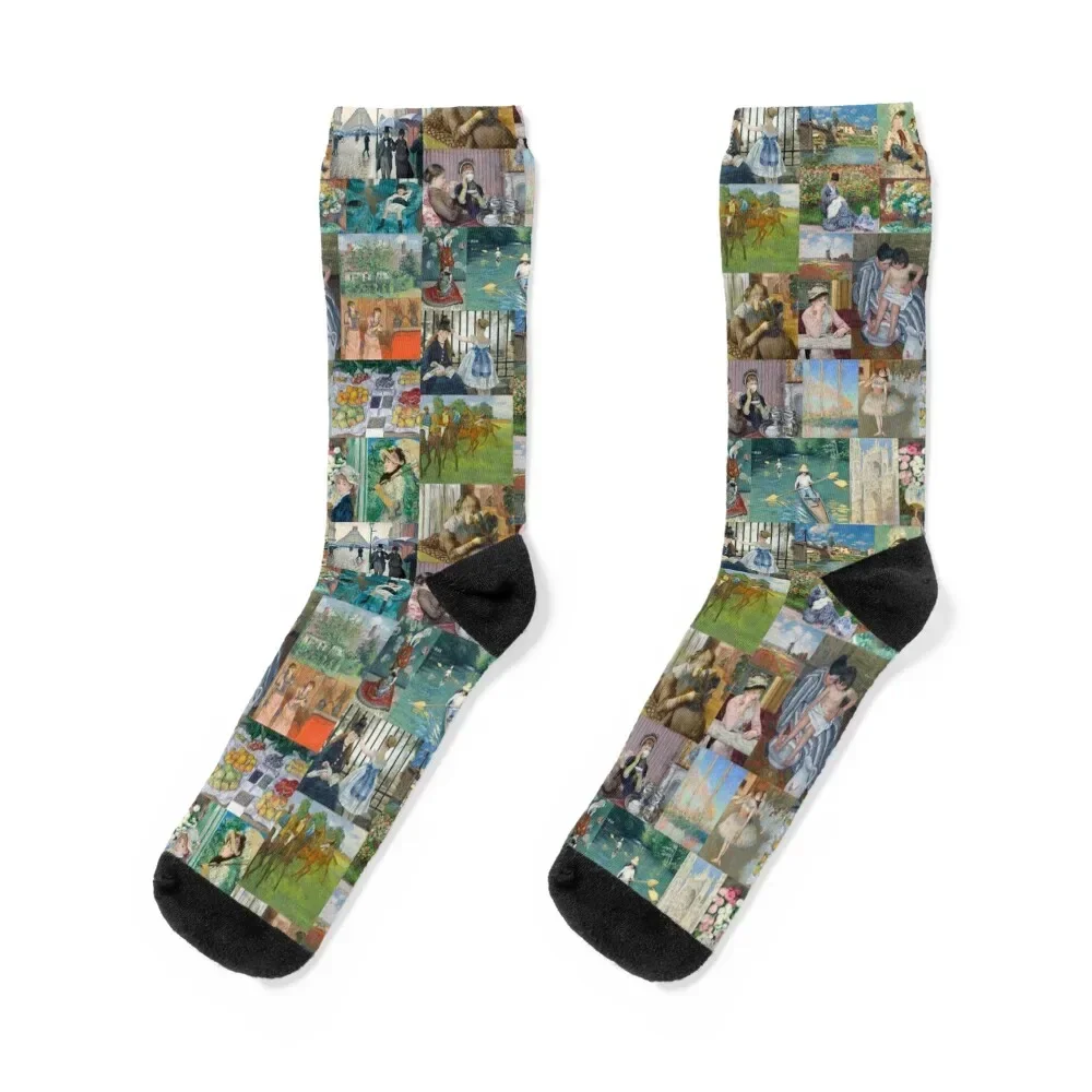 Beautiful Elegant Impressionist Art Socks soccer anti-slip kawaii Woman Socks Men's