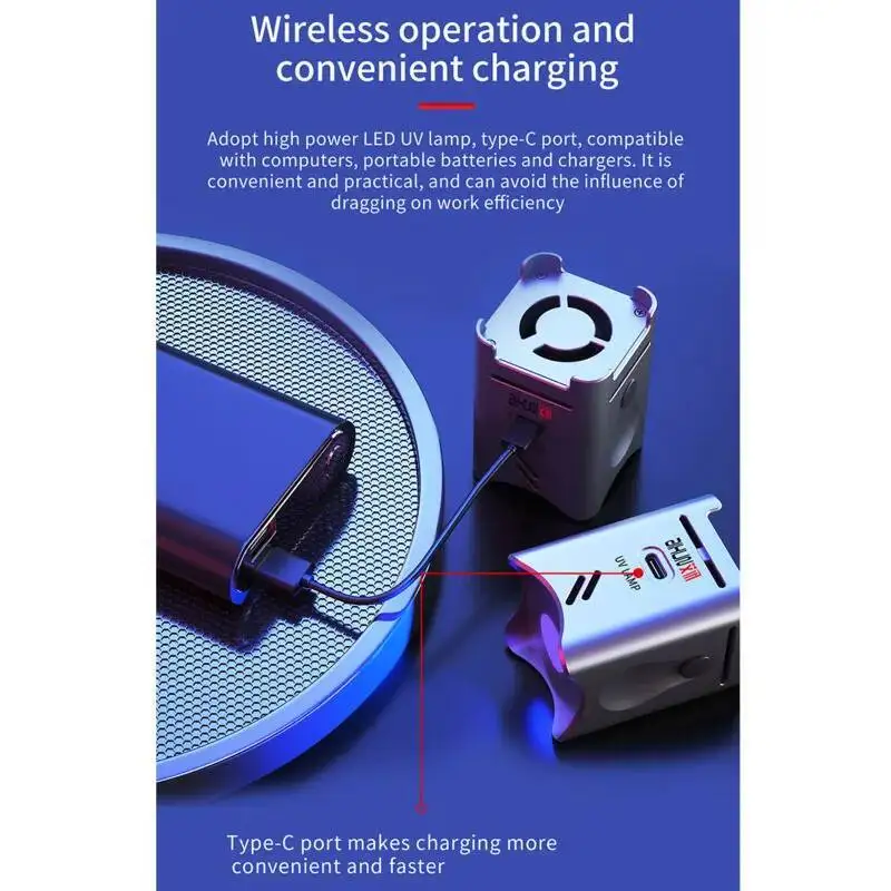 

High-strength Aixun UV LED Ultraviolet Lamp With Cooling Fan Accessories Is Used For The Safety Maintenance Of The Motherboard.