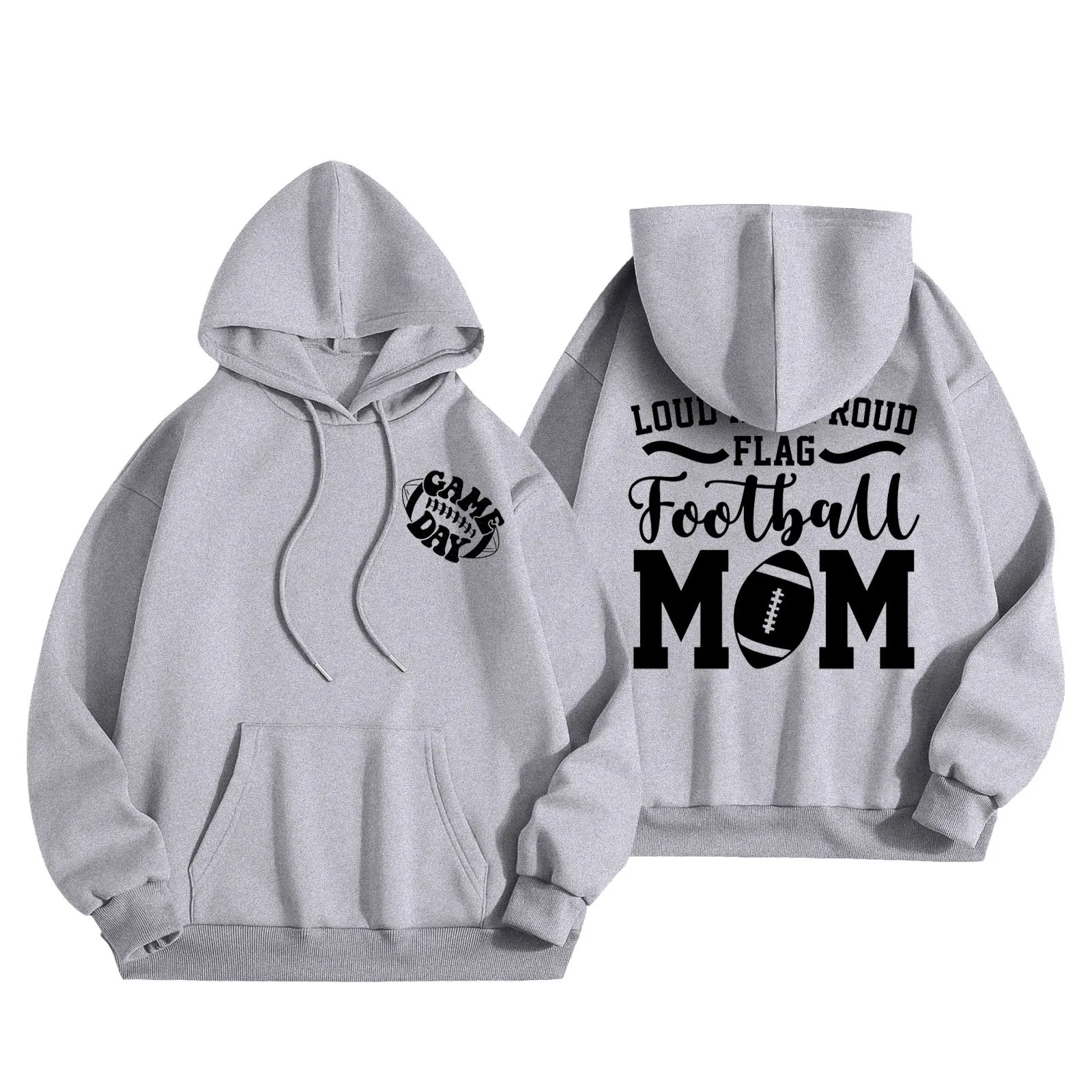 New In Hooded Sweatshirt Flag Football Mom Oversized Y2k Hoodie Outdoor Graphic Men Tracksuit American Vintage Plus Size Jumpers