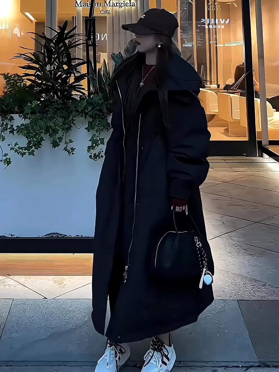 

Модный удлиненный пуховик для женщин: повседневное белое пальто с наполнителем из перьев, дизайн-сенсация Зима 2025