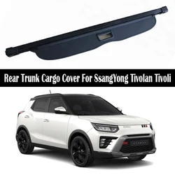 Rear Trunk Cargo Cover For SsangYong Tivolan Tivoli 2015-2025 Security Shield Luggage Curtain Retractable Privacy Accessories