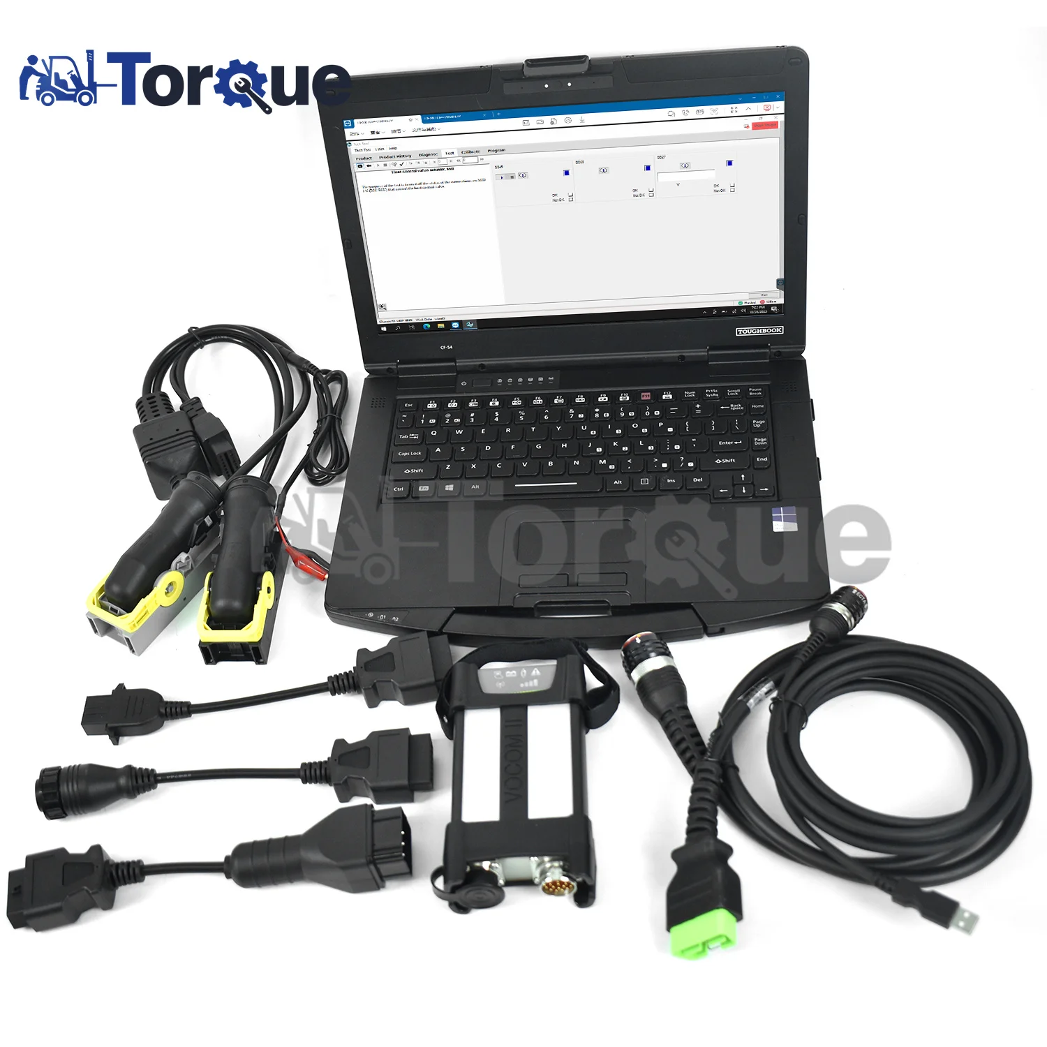 CF54 laptop for Renault UD Mack truck excavator For VOCOM2 vocom II 88890400 ECU test programming cable Diagnostic Tool