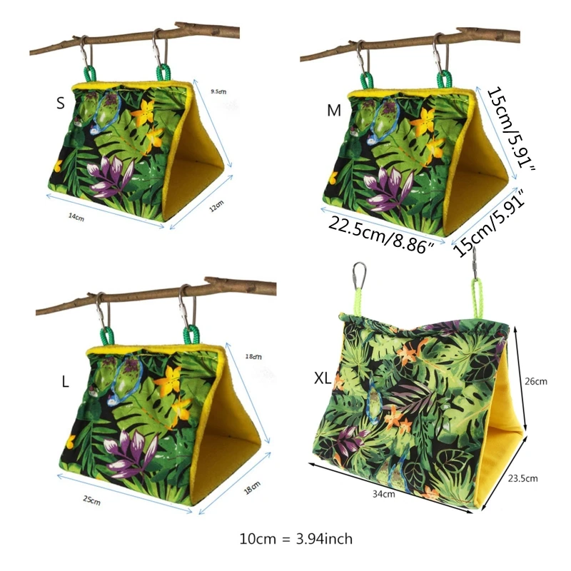 Jaula colgante para Nido Pájaro, carpa para mascotas pequeñas, hamaca para loros, carpa triangular, refugio para periquitos, perca soporte oscilante
