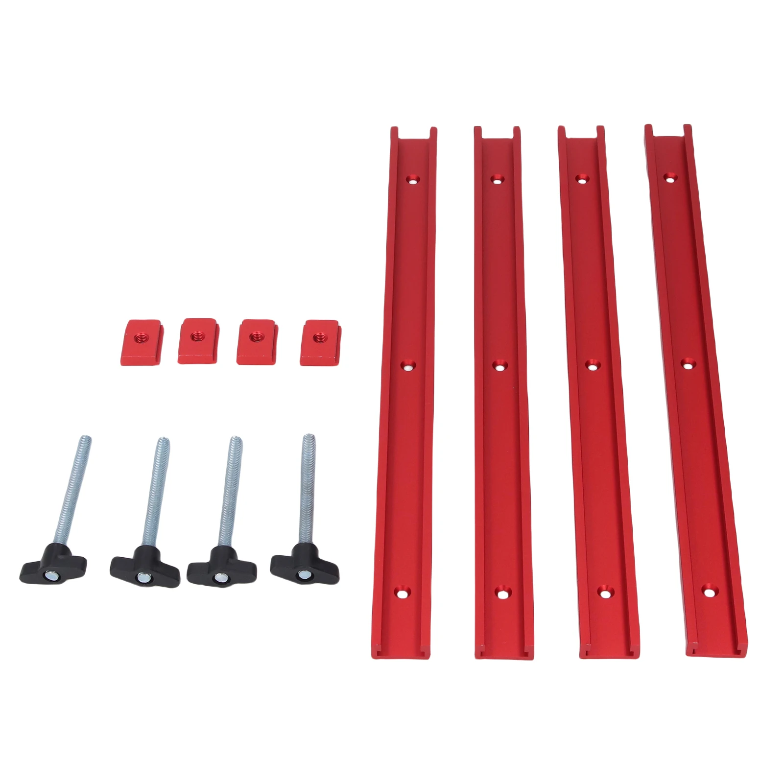 T Slot and M8 Slider Block Set Alloy Double Cut Profile Pre Drilled Mounting Holes T Track 400mm for Woodworking Projects