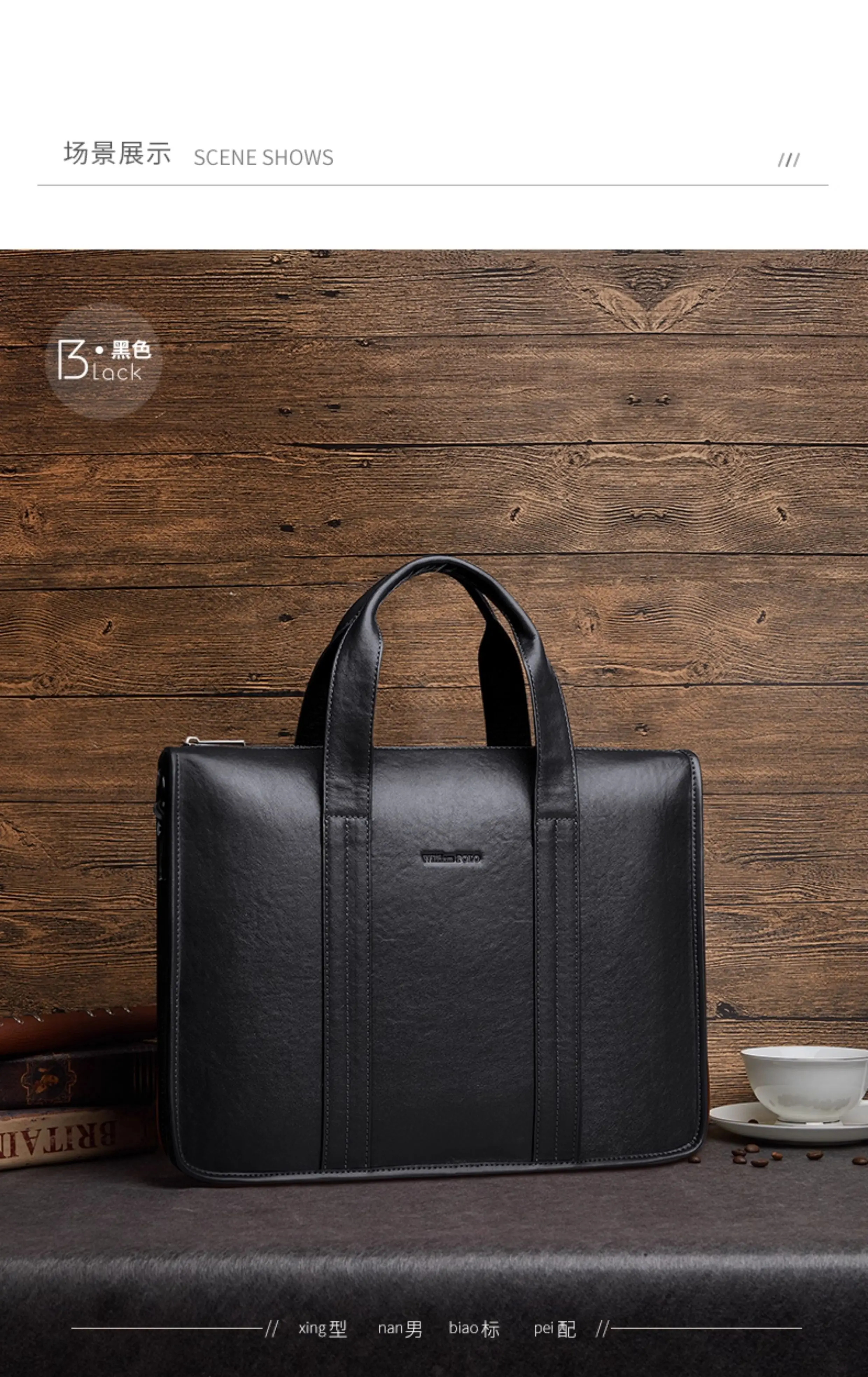 2026 New Men's Genuine Leather Briefcase Top-Grain Cowhide Vintage Business Handbag Shoulder Crossbody Messenger Bag
