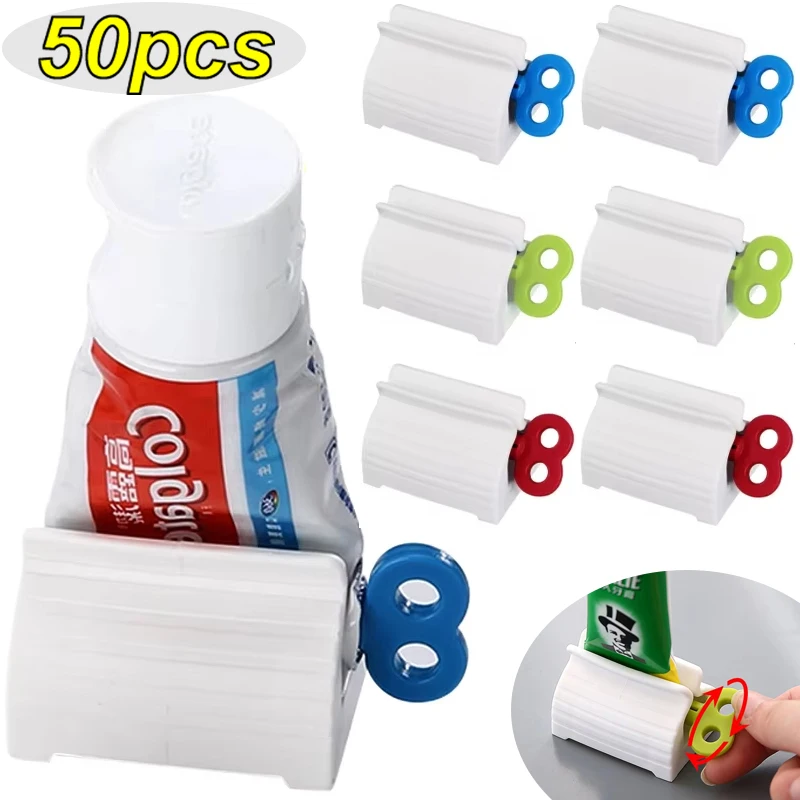 

5-50pcs Rolling Tube Toothpaste Squeezer Toothpaste Seat Holder Stand Rotate Toothpaste Dispenser for Bathroom Accessories