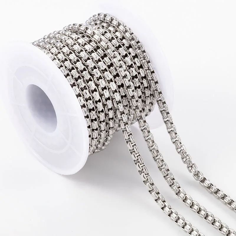 1Meter Stainless Steel Charm Fashion Box Chain For DIY Punk Jewelry Making Necklace Bracelet Accessories  materials Wholesale