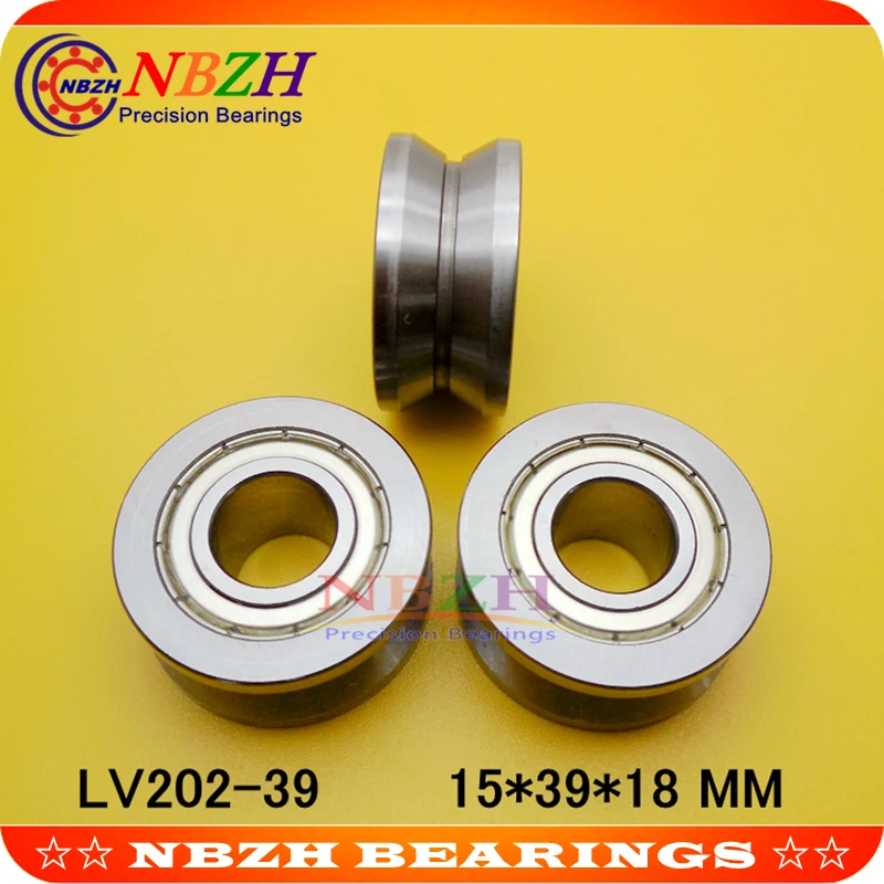 NBZH bearingV Groove Guide Roller Bearings LV202-39 ZZ V-39 15*39*18 (Precision Double Row balls)  LV202-39-2RS