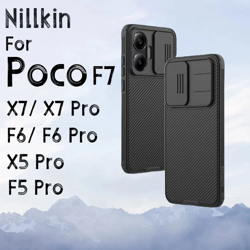 Nillkin para Poco F7 X7 Pro X7 F6 Pro F6 X5 Pro F5 Pro CamShield Pro funda con cubierta protectora para cámara deslizante cubierta dura de PC + TPU