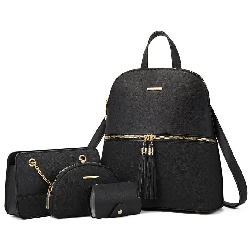 The new European and American backpack one-shoulder cross-body cross-body four-piece cross-border multi-piece backpack  handbag