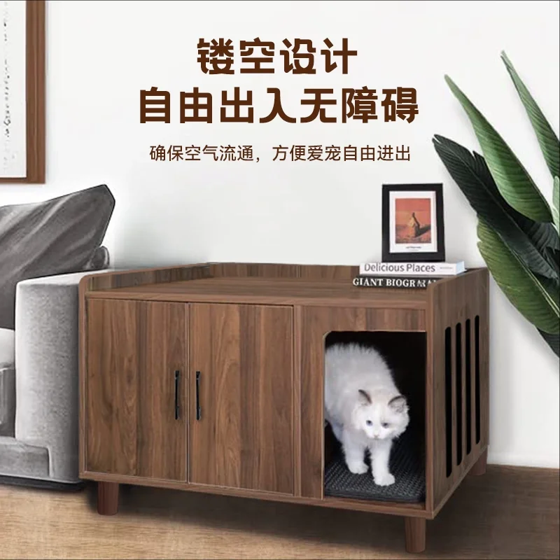 Cat Cage Litter Box Enclosure Wooden Hidden Cat Washroom Box Furniture Cat Litter Box Cabinet Furniture Modern Washroom