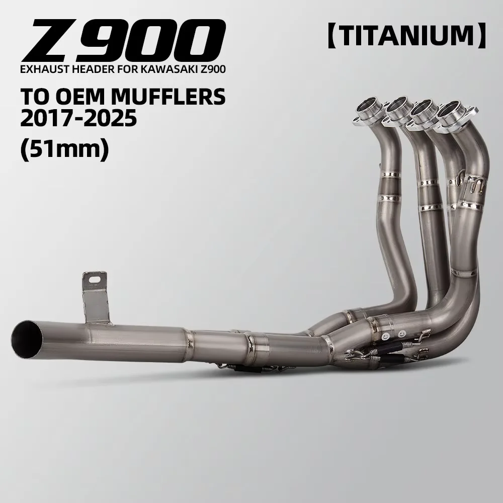

For Kawasaki Z900 17-25 Motorcycle Exhaust Header Pipe Street Bike Escape Full Titanium Alloy Manifold Compatible OE Muffler