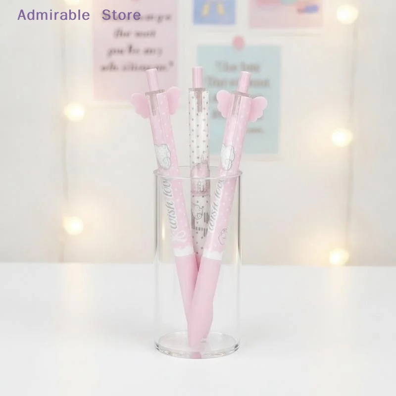 wAngel Wings Press Pen Lovely Korean Ins Aesthetic Quick Drying Black ST Tip Fine Point Gel Pen for Teen Girls School Daily Use