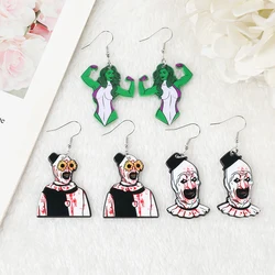 1 Pair Vintage Halloween Drop Earrings Creative Acrylic bloody Clown Muscular Woman For Woman Jewelry Holiday Gifts