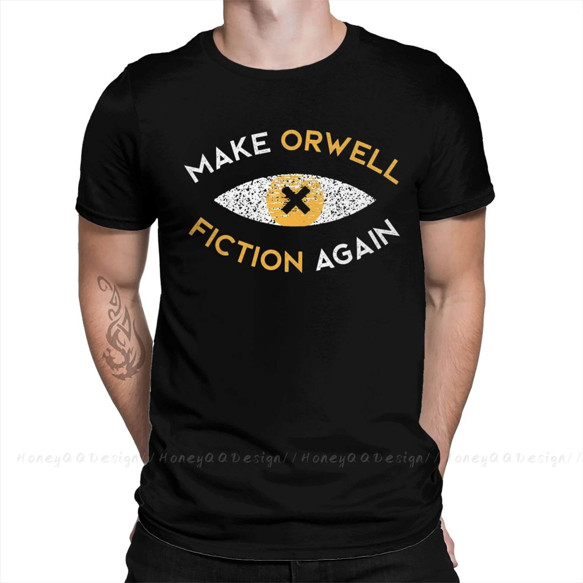 

Philosophy Tshirt Make Orwell Fiction Again - Philosophy Gift Crewneck Cotton Men Shirts Round Collar Clothing Original Shirt