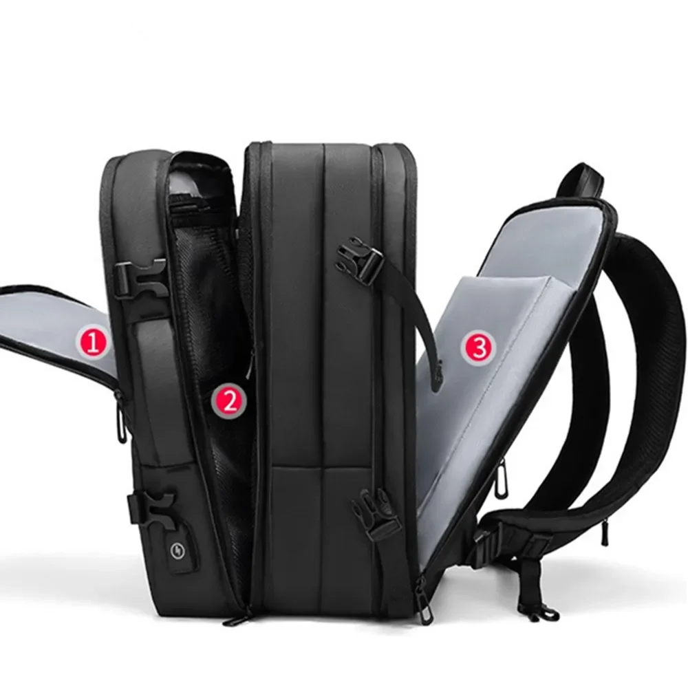 Mochila transpirable resistente al desgaste para hombre, impermeable, para viajes de negocios, ordenador grande, puede ampliar el bolso escolar para ordenador portátil