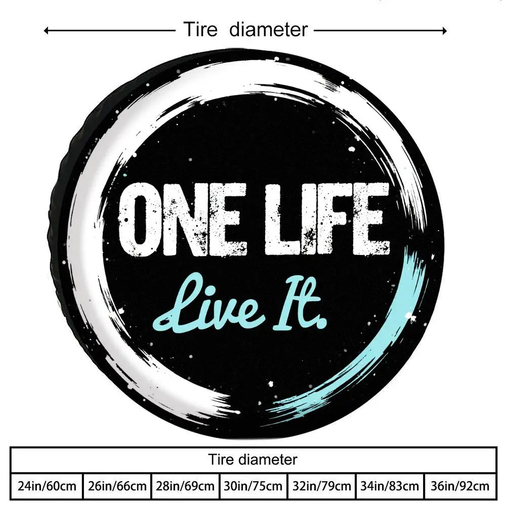 ONE LIFE Creative Pattern Tire Cover Polyester Fiber Spare Tire Cover Decorative Tire Protector Fits RVs SUVs Trucks