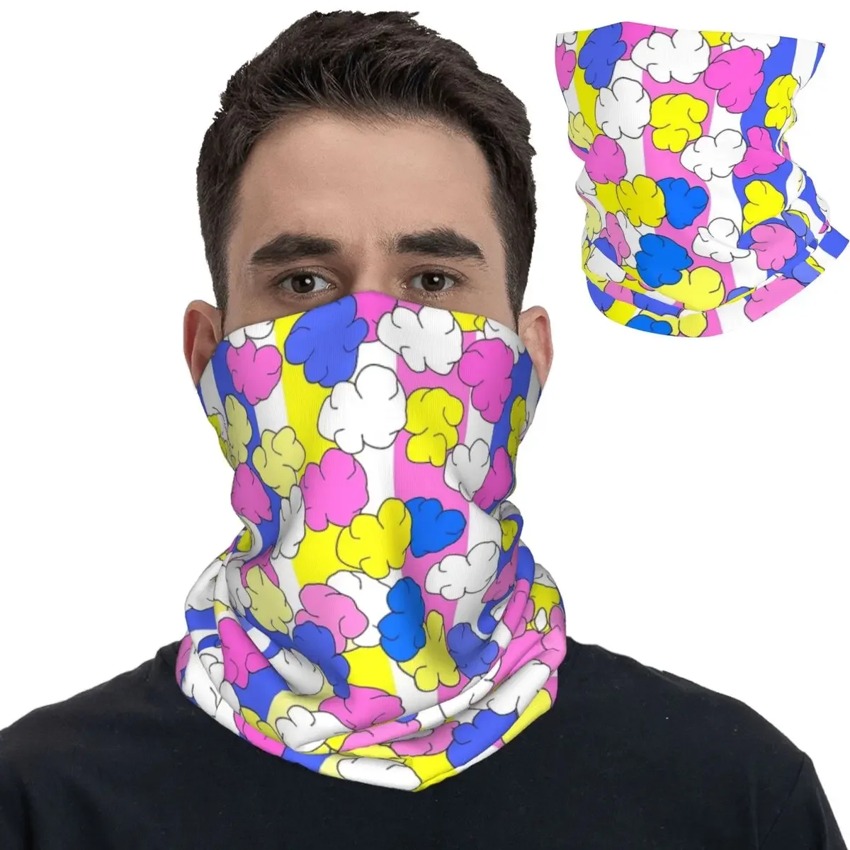 Sweet Candy Buttered Popcorn Bandana Neck Cover Printed Balaclavas Wrap Scarf Multi-use Headband Fishing Unisex Adult Washable