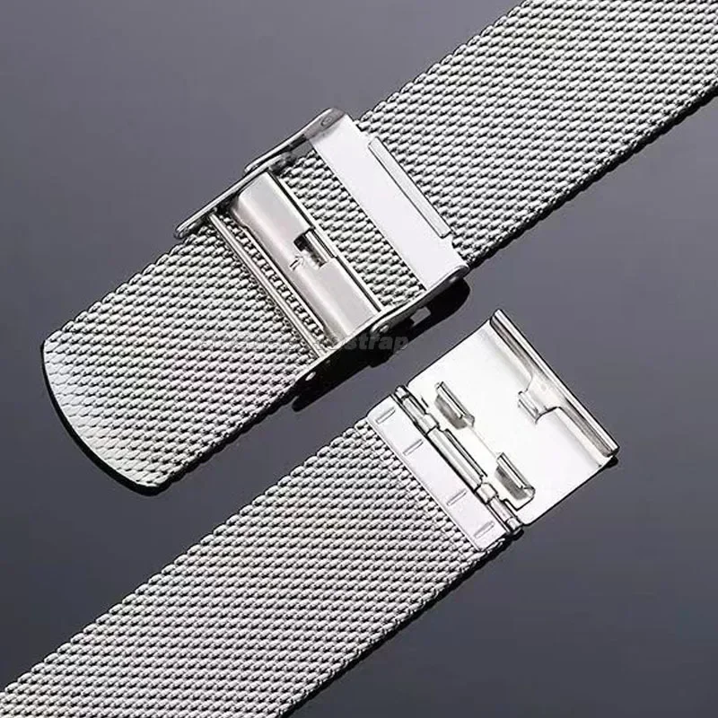 Металлический миланский ремешок из сетки 0,6 мм, 12 мм, 13 мм, 14 мм, 17 мм, 18 мм, 19 мм, 20 мм, 22 мм, сменный ремешок для часов из твердой нержавеющей стали