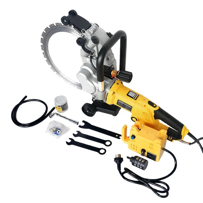 

8800W Industrial Electric Concrete Saw 220V Wet Wall Cutting Machine for Stone & Brick Dust Suppression with Water Supply