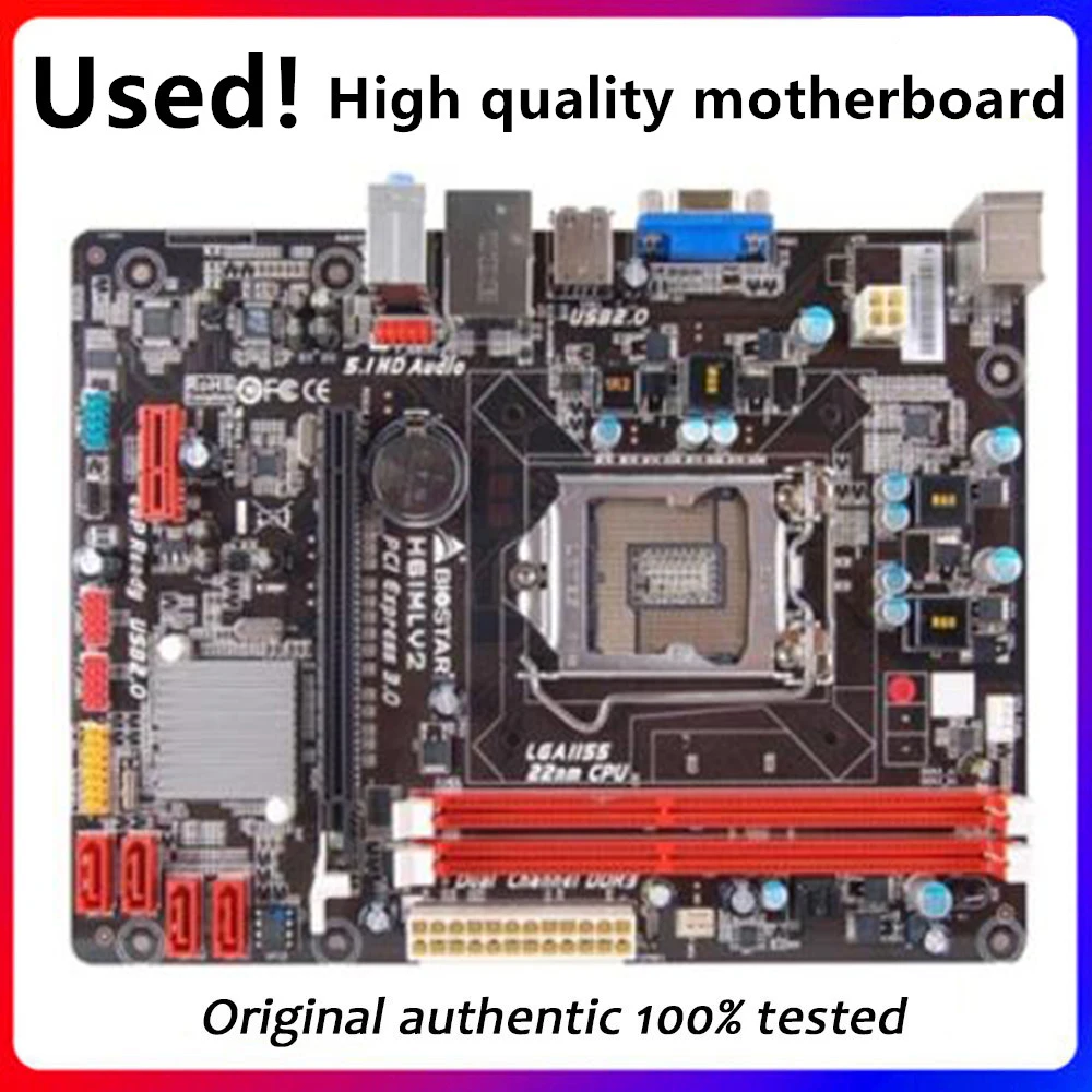 

For Biostar H61MLV2 Computer Motherboard LGA 1155 DDR3 For Intel H61 H61M Original Desktop Used Mainboard