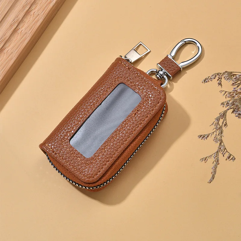 

Портативный брелок для ключей, сумка-держатель, однотонный чехол из искусственной кожи для ключей от машины, чехол-органайзер для ключей экономки