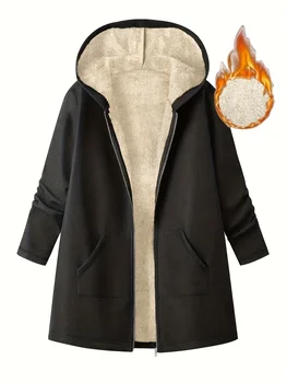 Plus Size Plush Hooded Jacket 1