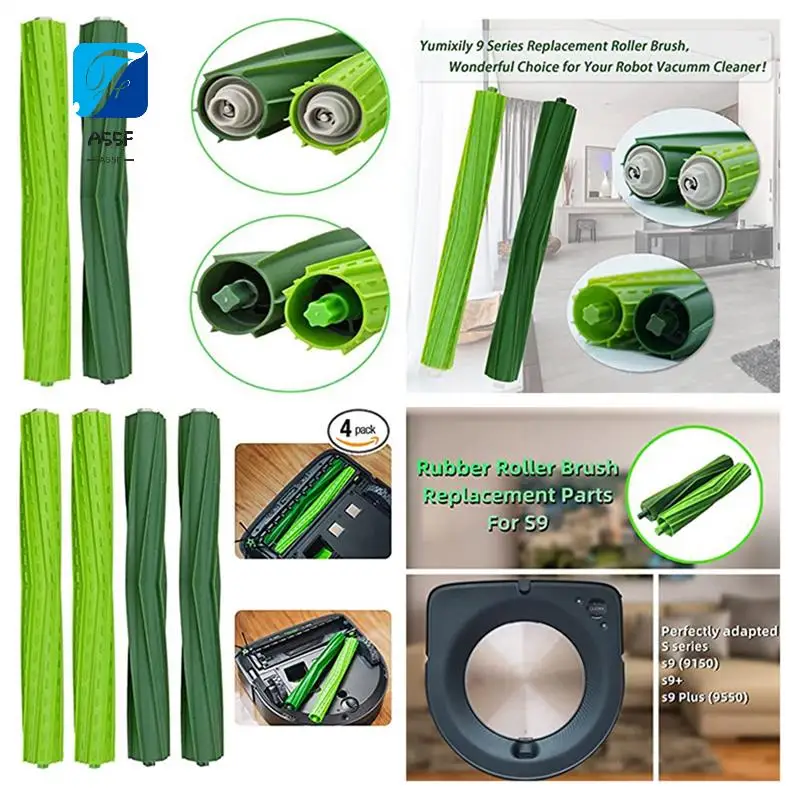 

A55F-Rubber Roller Brush Kit For Irobot Roomba S9 (9150) S9+ S9 Plus (9550) Robot Vacuum Cleaner Replacement Spare Parts