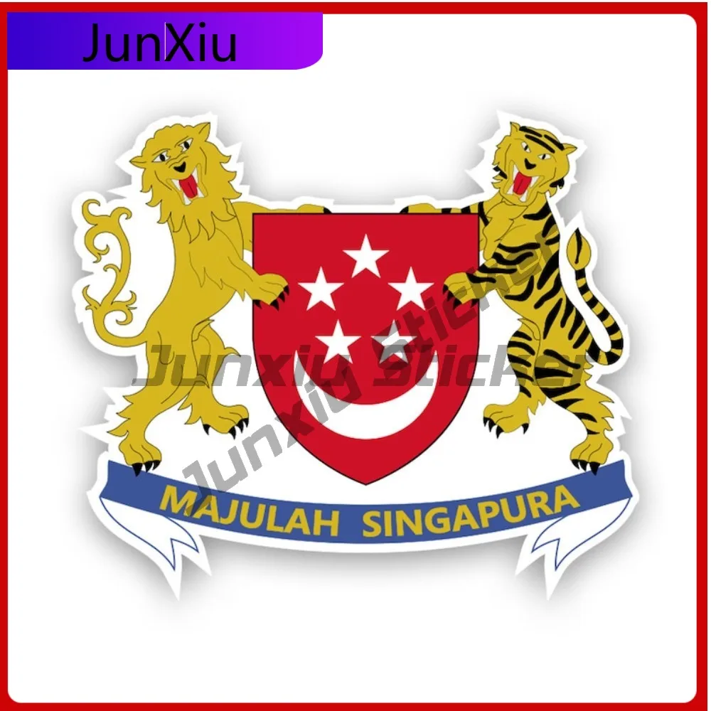 

Singaporean Coat Of Arms Sticker Waterproof Cute Car Waterproof Vinyl Decal For Letter Boxe Outdoor Unique Creative Unique