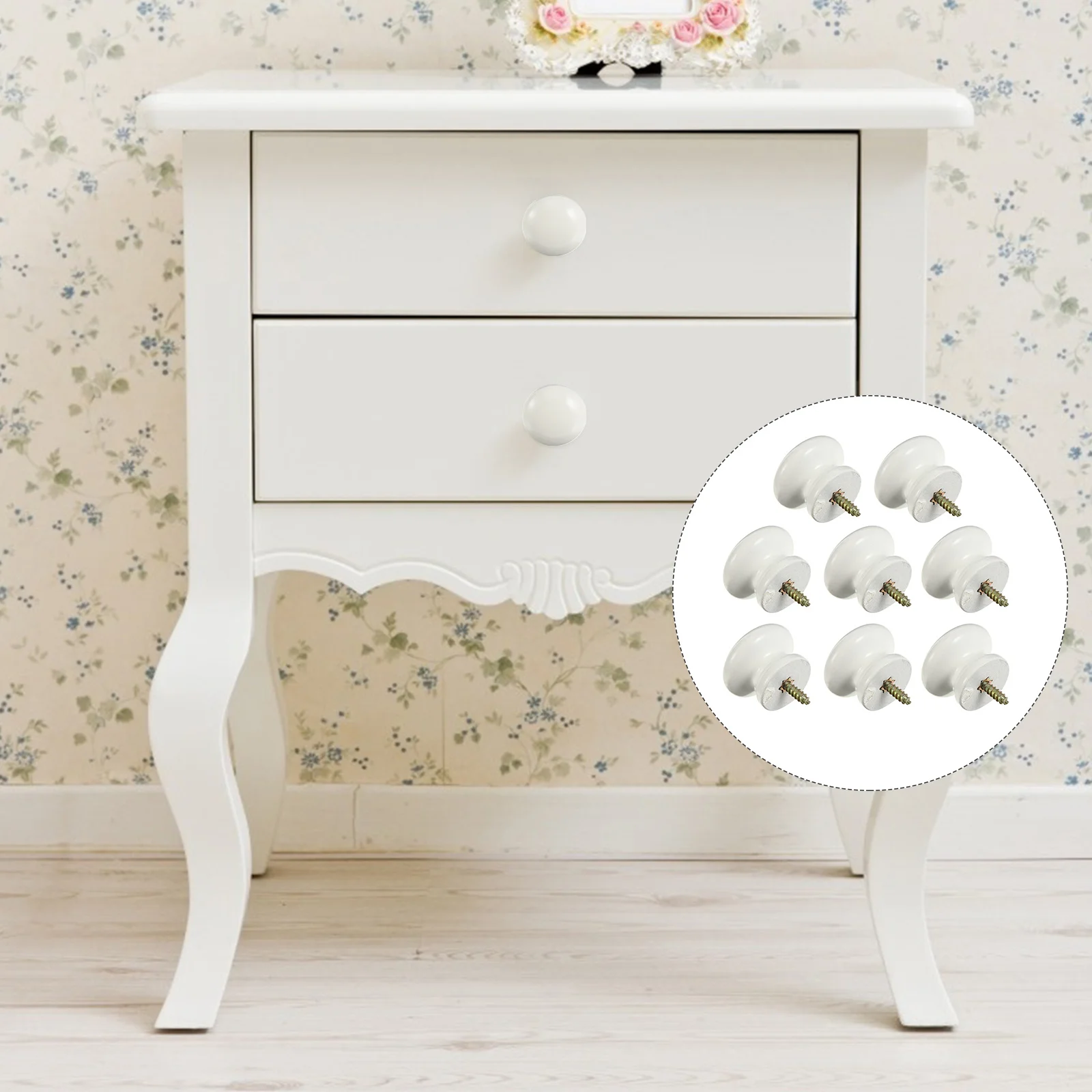 

8pcs Wooden Useful Round Handle Handles Solid Wood Pull Knob Durable Round Cabinet Knob For Wardrobe Closet Drawer Furniture