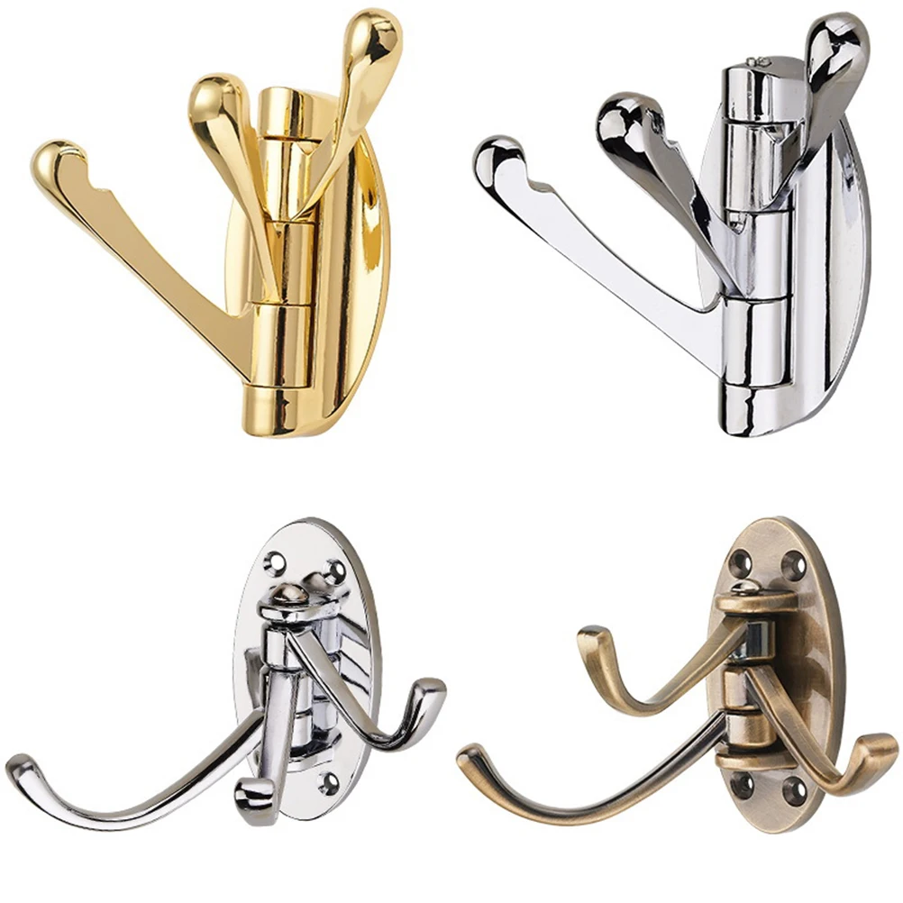 

Triple Foldable Swivel Coat Hook Heavy Duty Zinc Alloy Wall Mount Bathroom Kitchen Sturdy Corrosion Resistant Hook