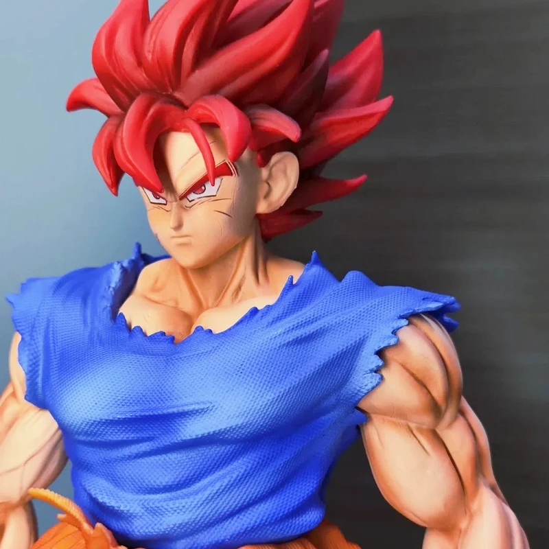 Dragon Ball 33 cm Super Saiyan Blauw JT Goku Actiefiguren Gk Boxed Standbeelden Kit Dubbele Hoofd Model Anime Speelgoed Desktop ornament Gift