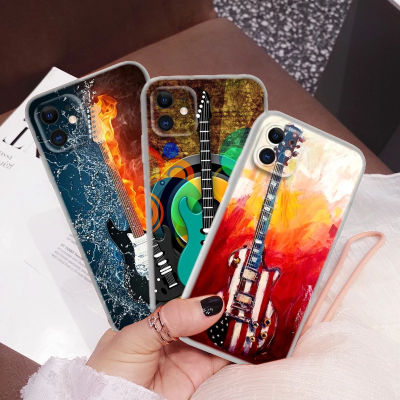 AR30 Flame Guitar Soft Case for Moto G4 Plus G41 G5 Plus G50 G51 G5S G6 Play G60 G7 Power G71 G5 G9