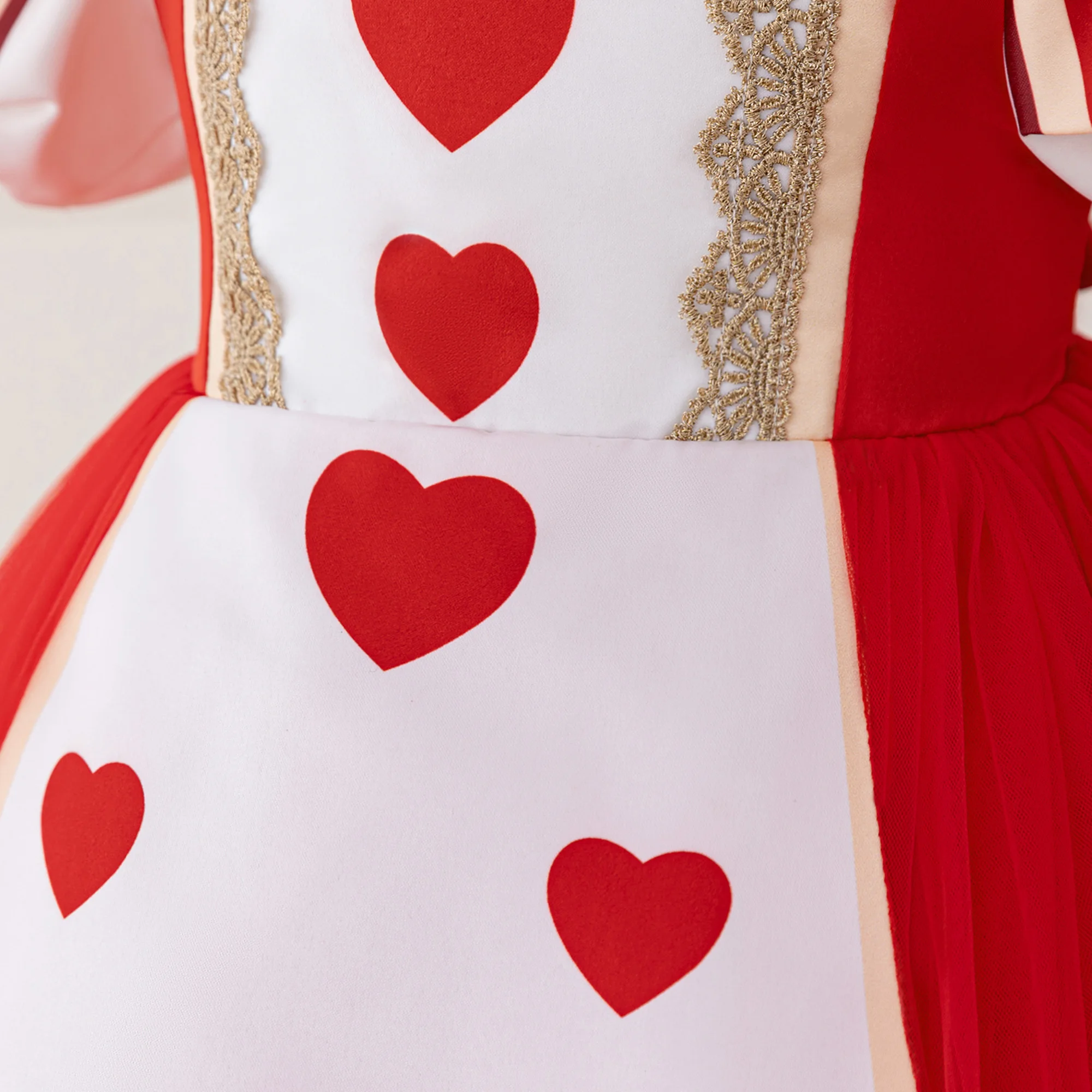 Rotes Herz Halloween-Kostüm für Mädchen, Abenteuer im Wunderland, Alice Cosplay-Kleid, Kleinkind 1. Geburtstag Hochzeit Prinzessinnen-Mädchenkleid – Detail 6