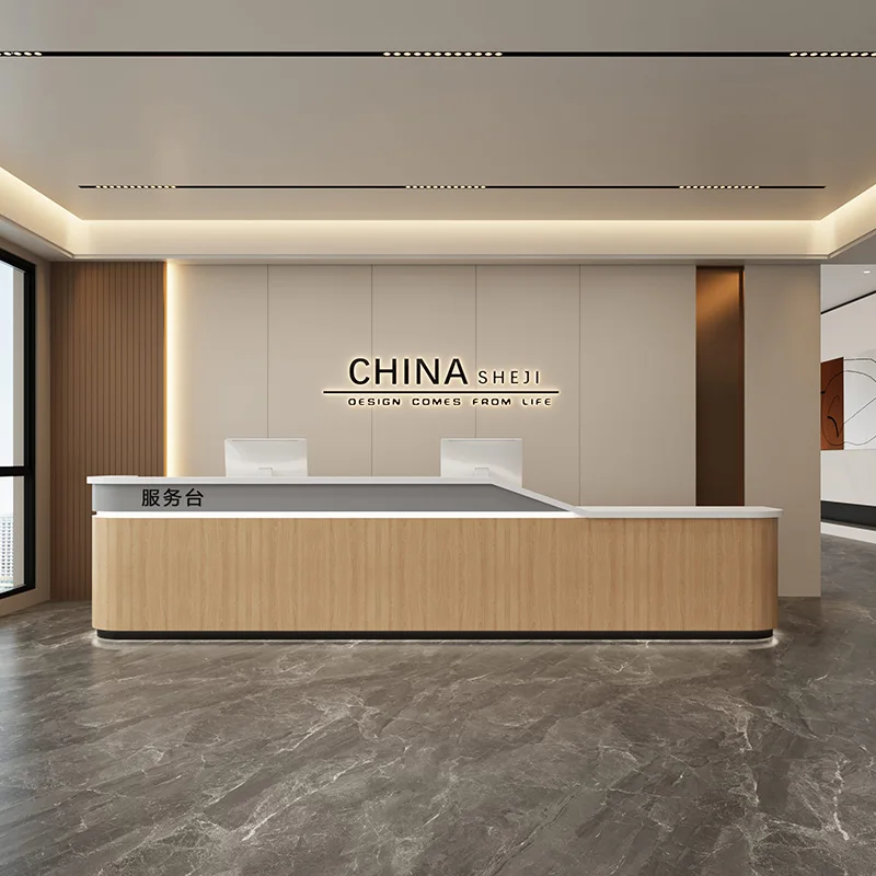

Restaurant Front Desk Reception Counter Hotels Clinic L Shaped Reception Desks Beauty Salon Mostrador Recepcion Office Furniture