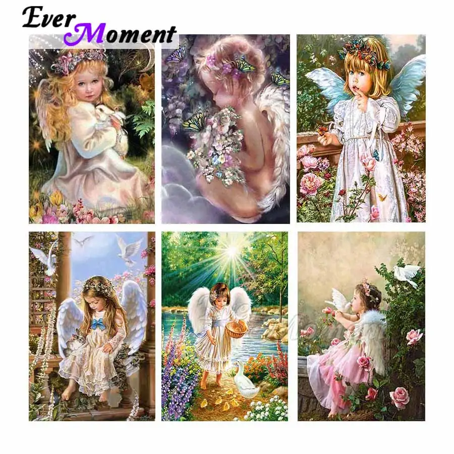 

Ever Moment алмазная живопись ангел мультфильм полная квадратная вышивка мозаика дрель настенное украшение для гостиной ручная работа S2F2555