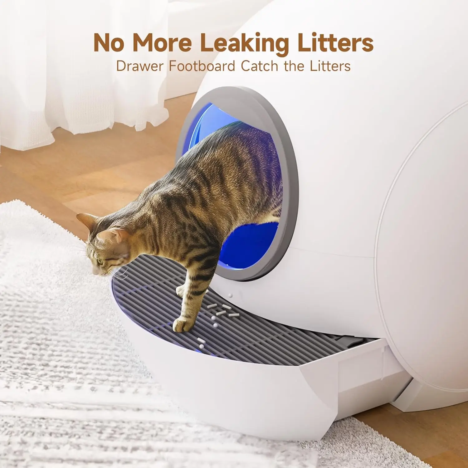 Zelfreinigende Kattenbak, Smartelf Automatische Kattenbak Extra Grote Kattenbak Voor Meerdere Katten, Geurverwijdering Anti Knijpen