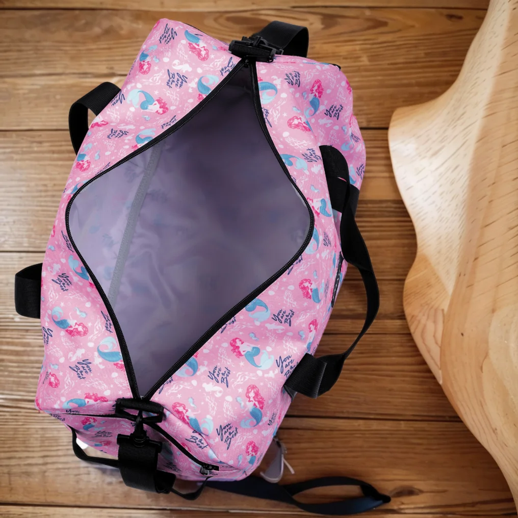 Sac de sport imprimé sirène pour filles, petit sac de sport, sac fourre-tout de voyage de week-end de nuit