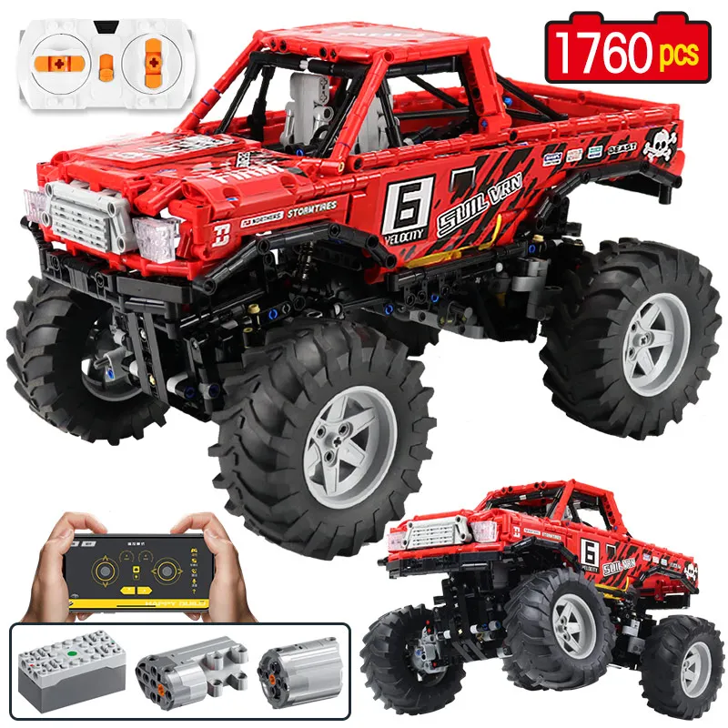 1760 Pcs technicals City RC SUV Monster Truck Car Building Blocks Remote Control Sports Vehicle Bricks MOC Toys For Boys Gifts